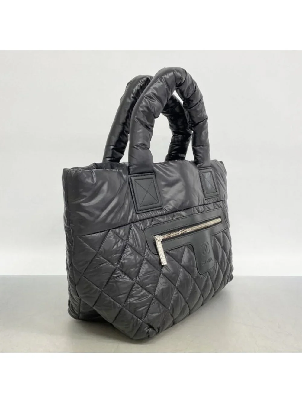 Chanel Tote Coco Cocoon Nylon Black Silver - Picture 2 of 9